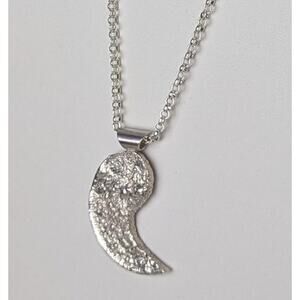 Yang Pendant necklace Retriculated silver coin Sterling Bail Unisex 11/2"Lobster